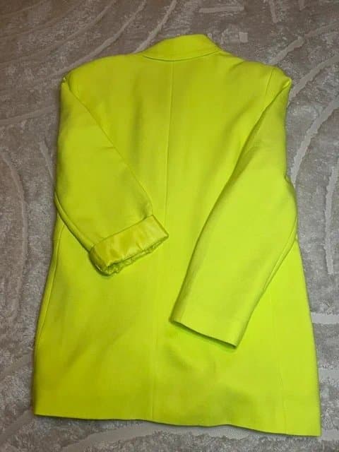 Topshop Topshop neon yellow/green double breasted oversized blazer - S12