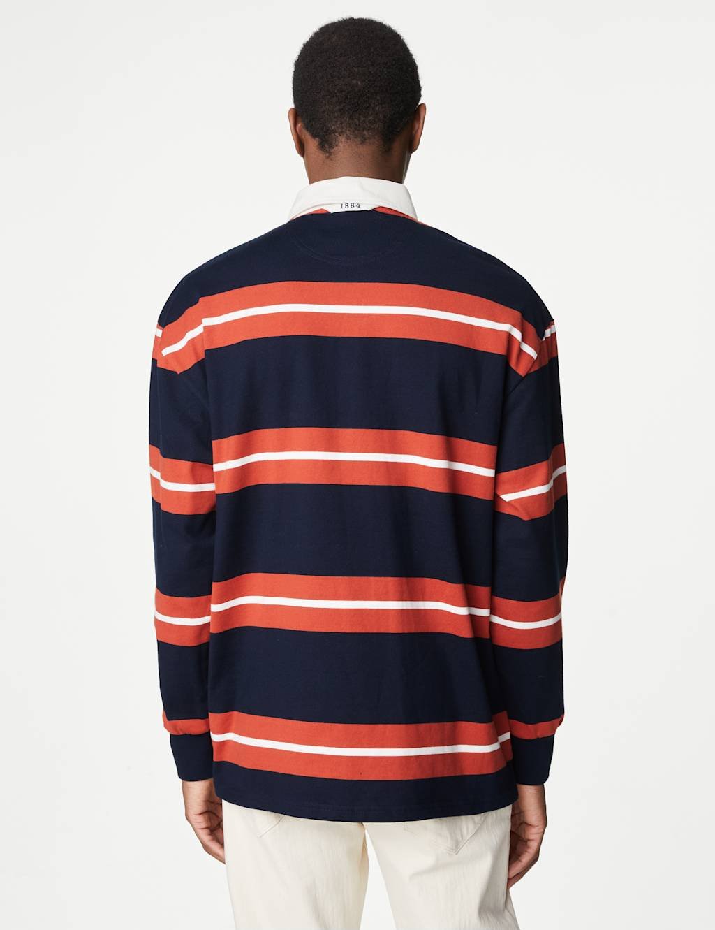 Marks & Spencer M&S Pure Cotton Striped Rugby Shirt Navy Mix - 4