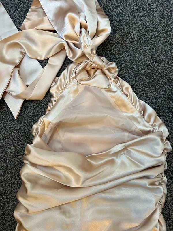 ASOS ASOS luxe gold satin dress