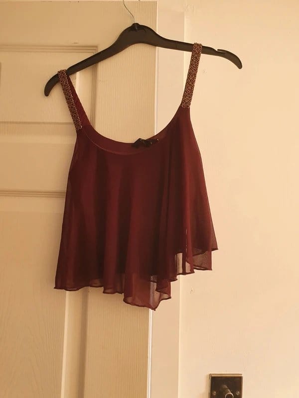 New Look Purple Crop Top With Sequin Straps