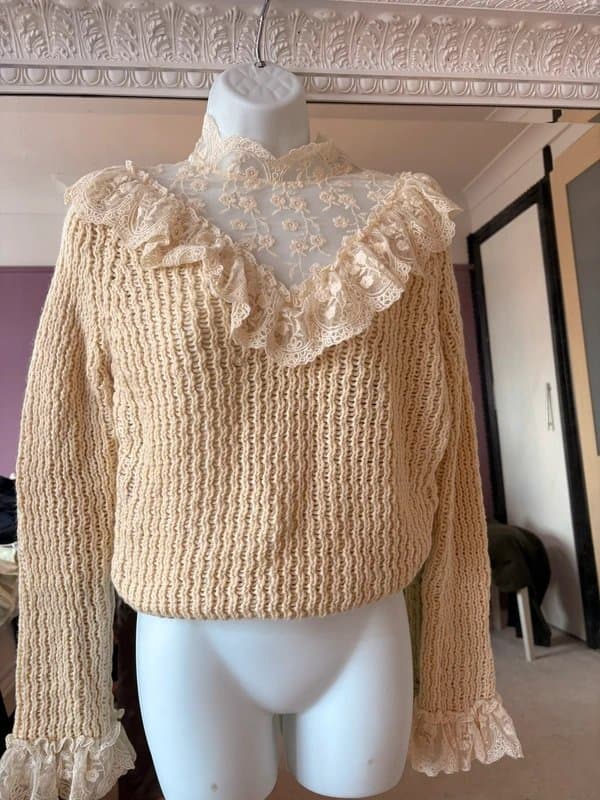 Zara cream zara lace jumper