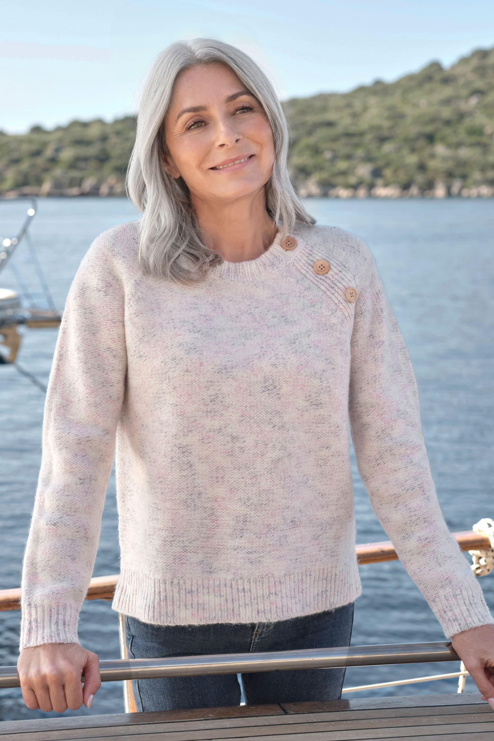 WoolOvers WoolOvers Women's Button Twist Jumper