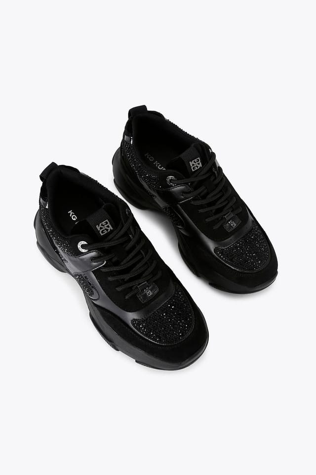 KG Kurt Geiger KG Kurt Geiger Women's 'Lucile Lace Up Gem' Trainers in Black - 2