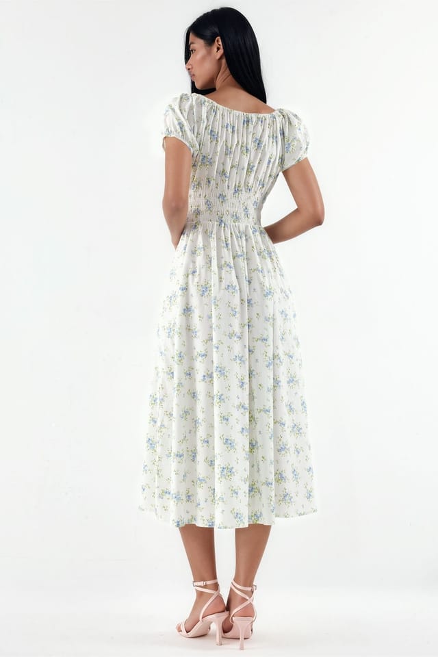 Busem Busem Women's Floral Cotton Poplin Midi Dress - 3