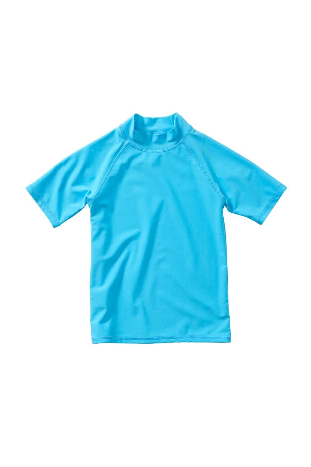 H2O H2O Men's Plain Short Sleeve Swim Rash Top in Turquoise