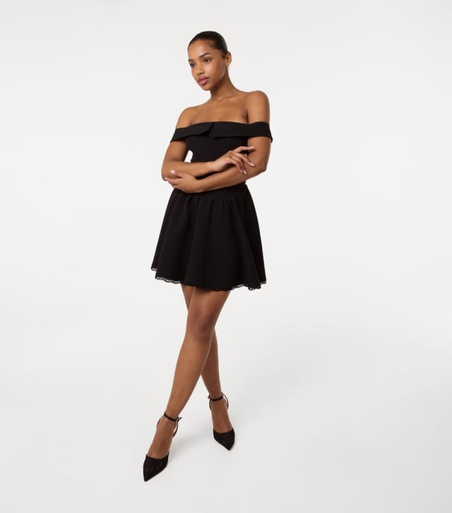 Pink Vanilla Women's Black Off Shoulder Mini Dress Pink Vanilla New Look - 2