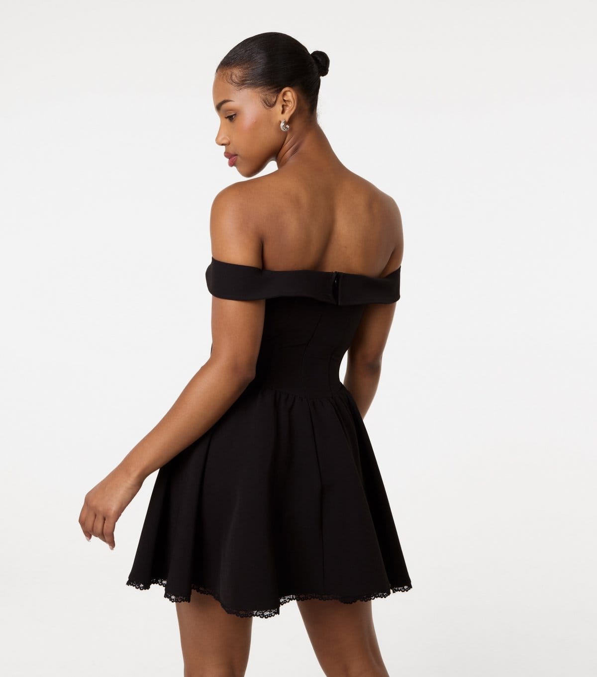 Pink Vanilla Women's Black Off Shoulder Mini Dress Pink Vanilla New Look - 4