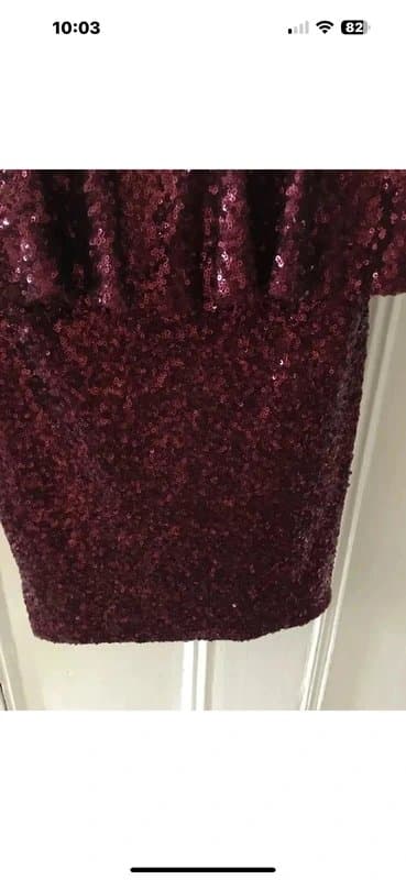 Topshop Burgundy Sequin Sleeveless Dress NEW 6 Topshop