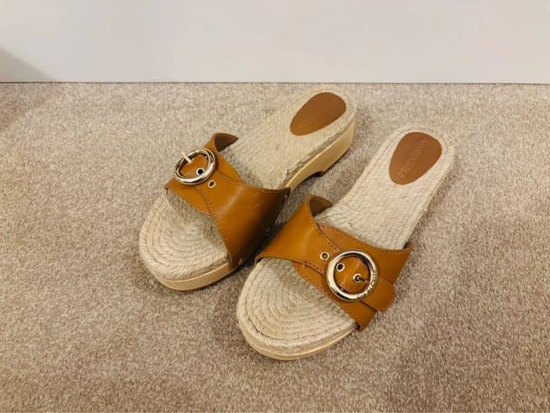 See By Chloé See by Chloe Viviane designer tan brown leather wooden clogs mules - size 5