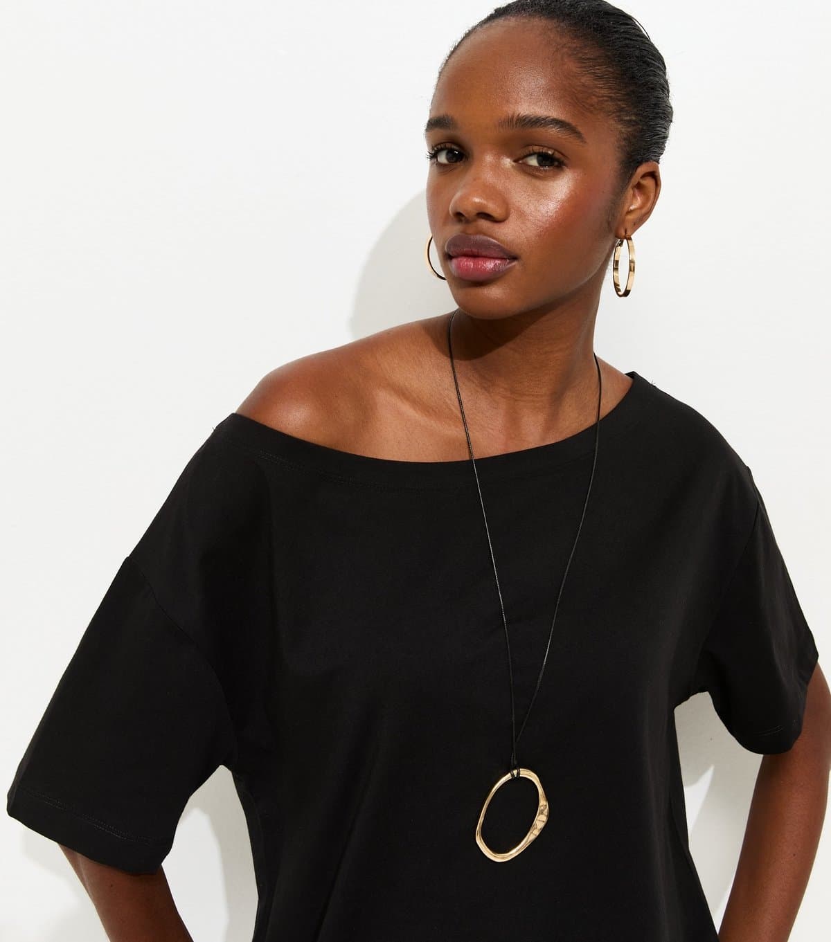 New Look New Look Black Jersey Off-The-Shoulder Top