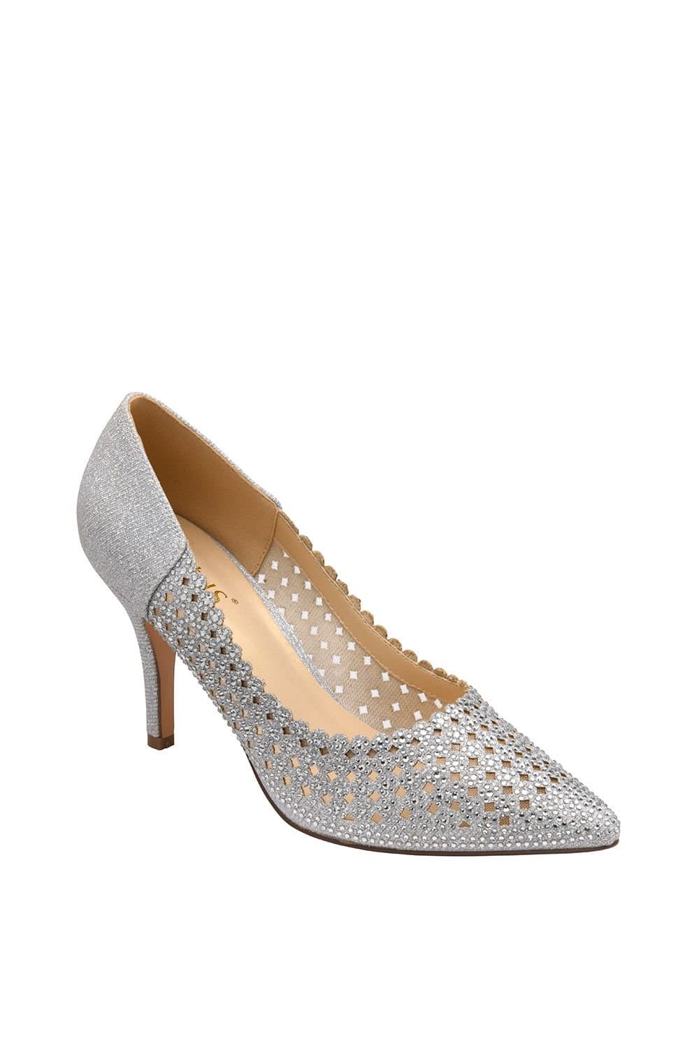 Lotus Lotus Women's 'Viva' Diamante Court Shoes in Silver