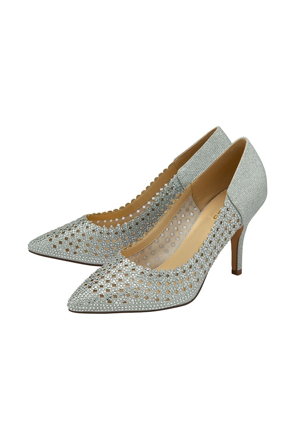 Lotus Lotus Women's 'Viva' Diamante Court Shoes in Silver - 2