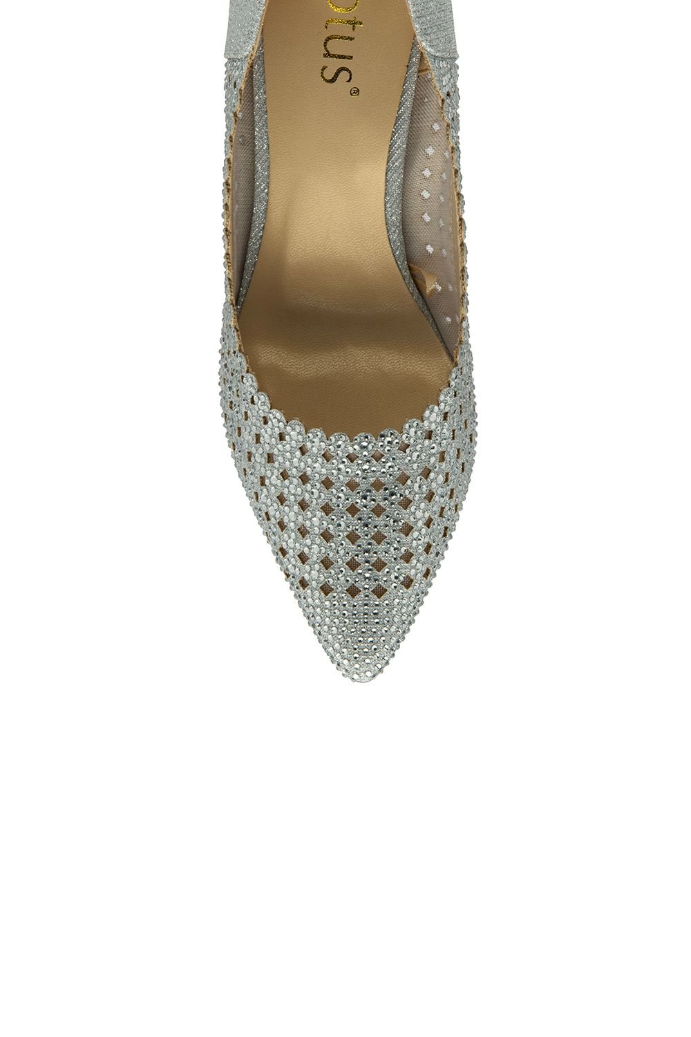 Lotus Lotus Women's 'Viva' Diamante Court Shoes in Silver - 4