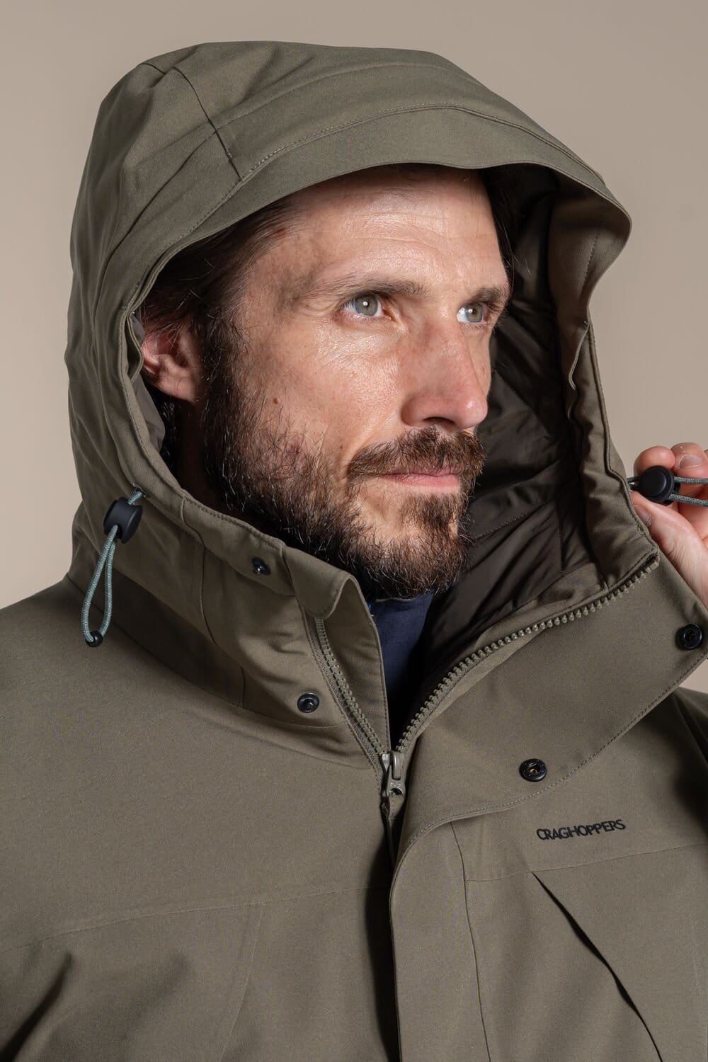 Craghoppers Craghoppers Men's Grisedale Hooded Waterproof Breathable Padded Insulated Jacket in Dark Green - 4