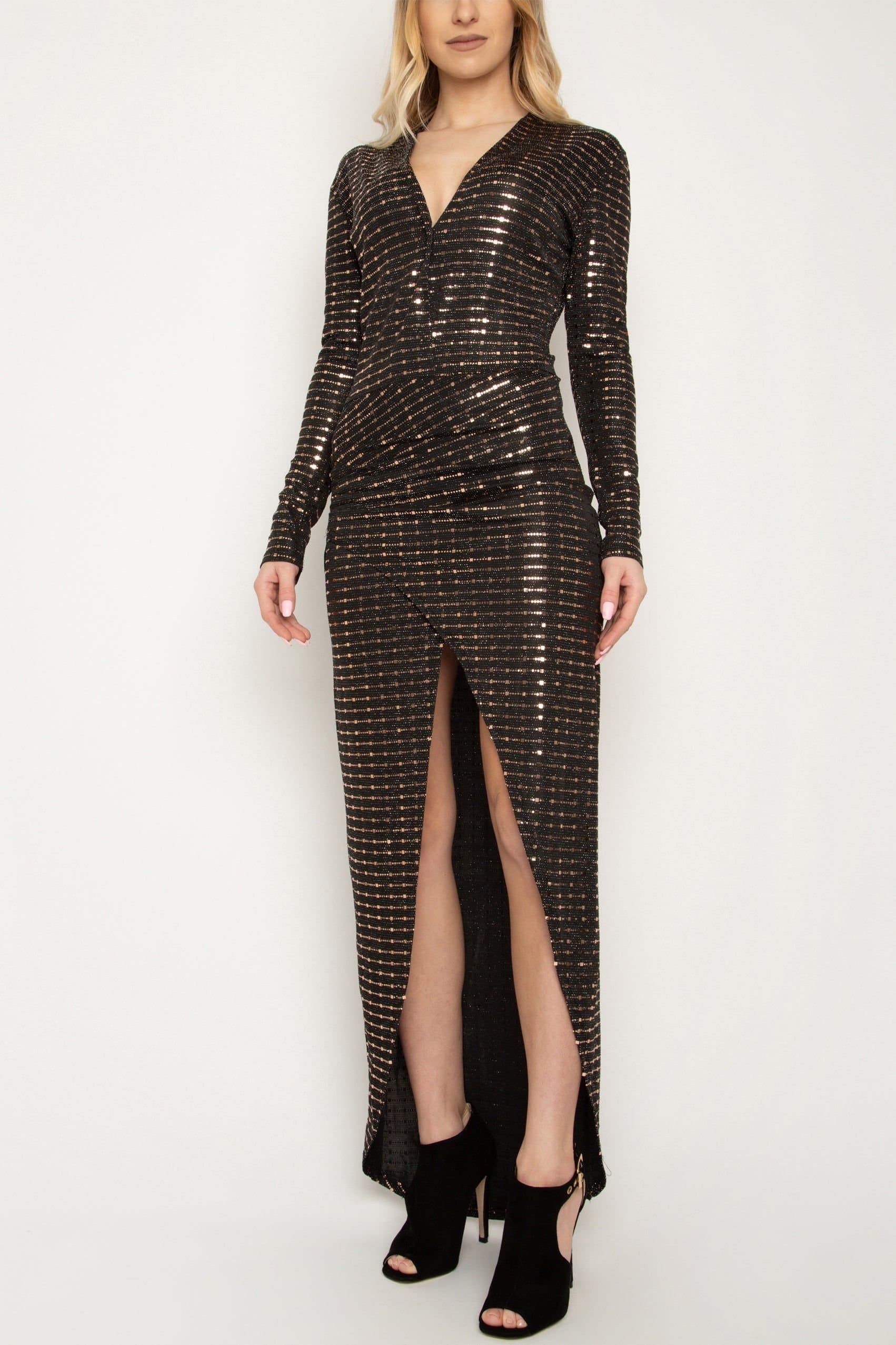 Cutie London Cutie London Women's Luxe Sequin Evening Dress in Black