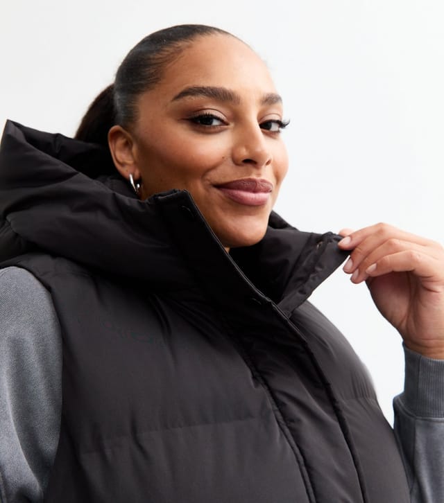 New Look Women's Plus Size Black Midi Padded Gilet Curves New Look - 2