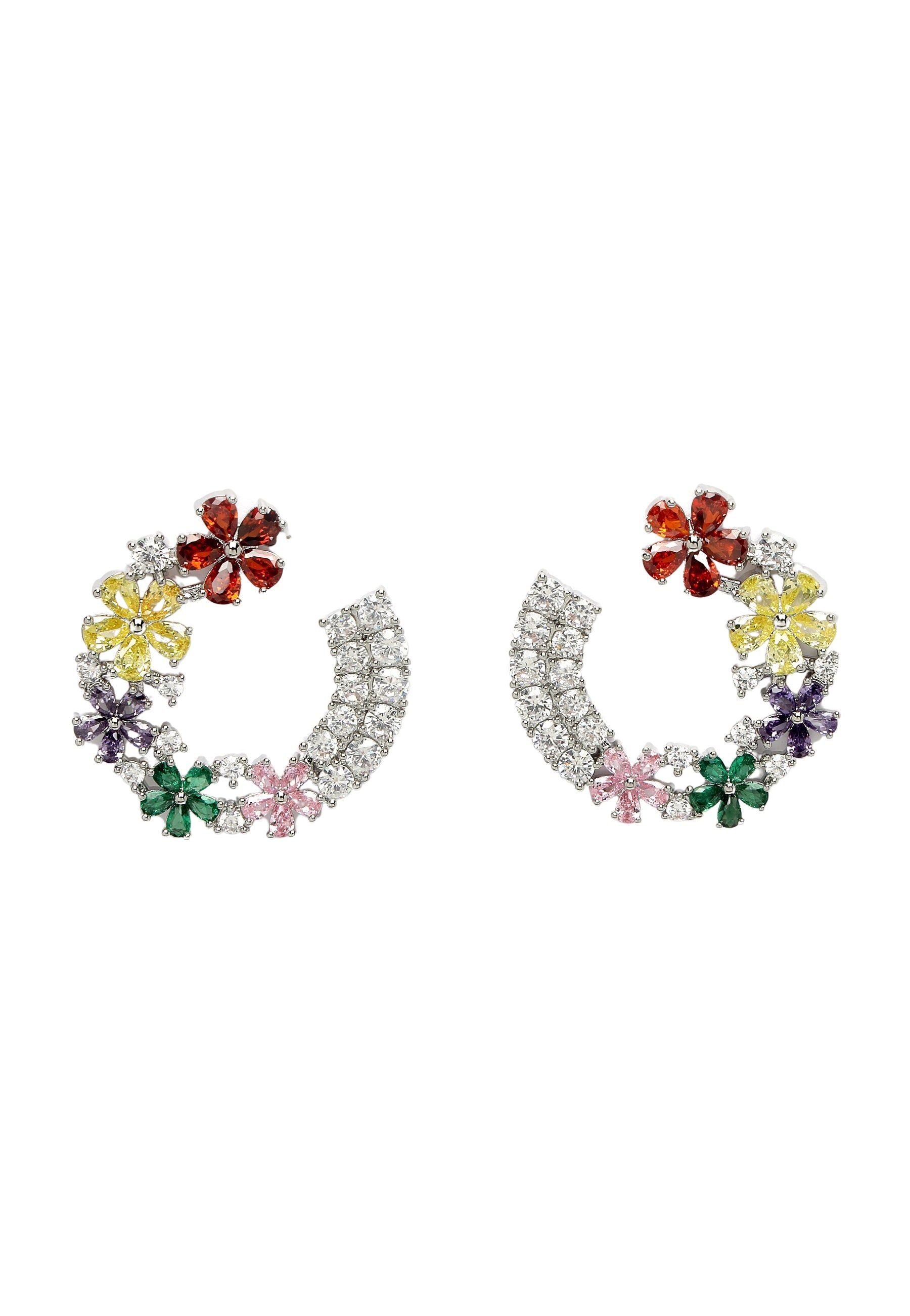 AVANT-GARDE PARIS AVANT-GARDE PARIS Women's Diva Collection Dainty Floral Hoops - 1