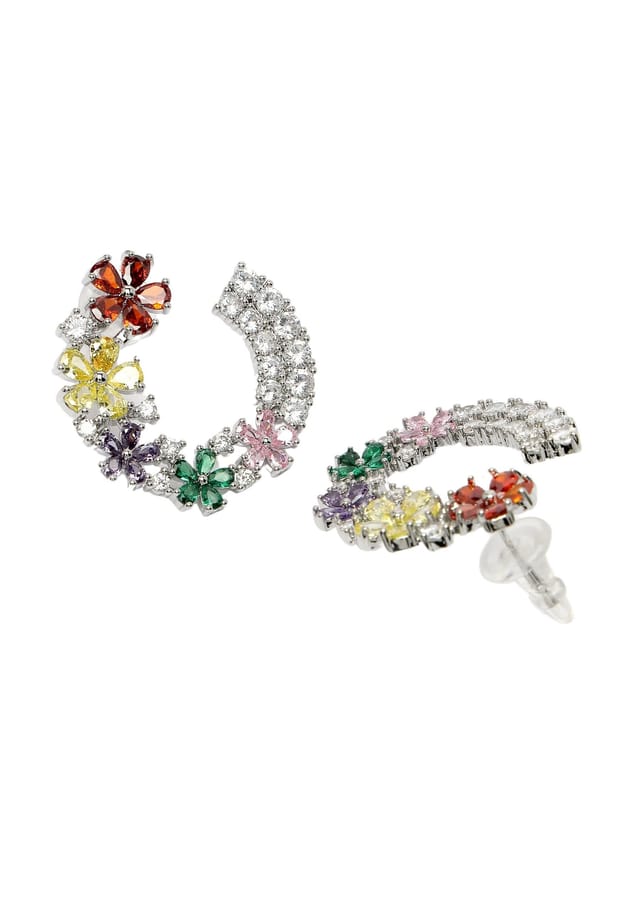 AVANT-GARDE PARIS AVANT-GARDE PARIS Women's Diva Collection Dainty Floral Hoops - 3