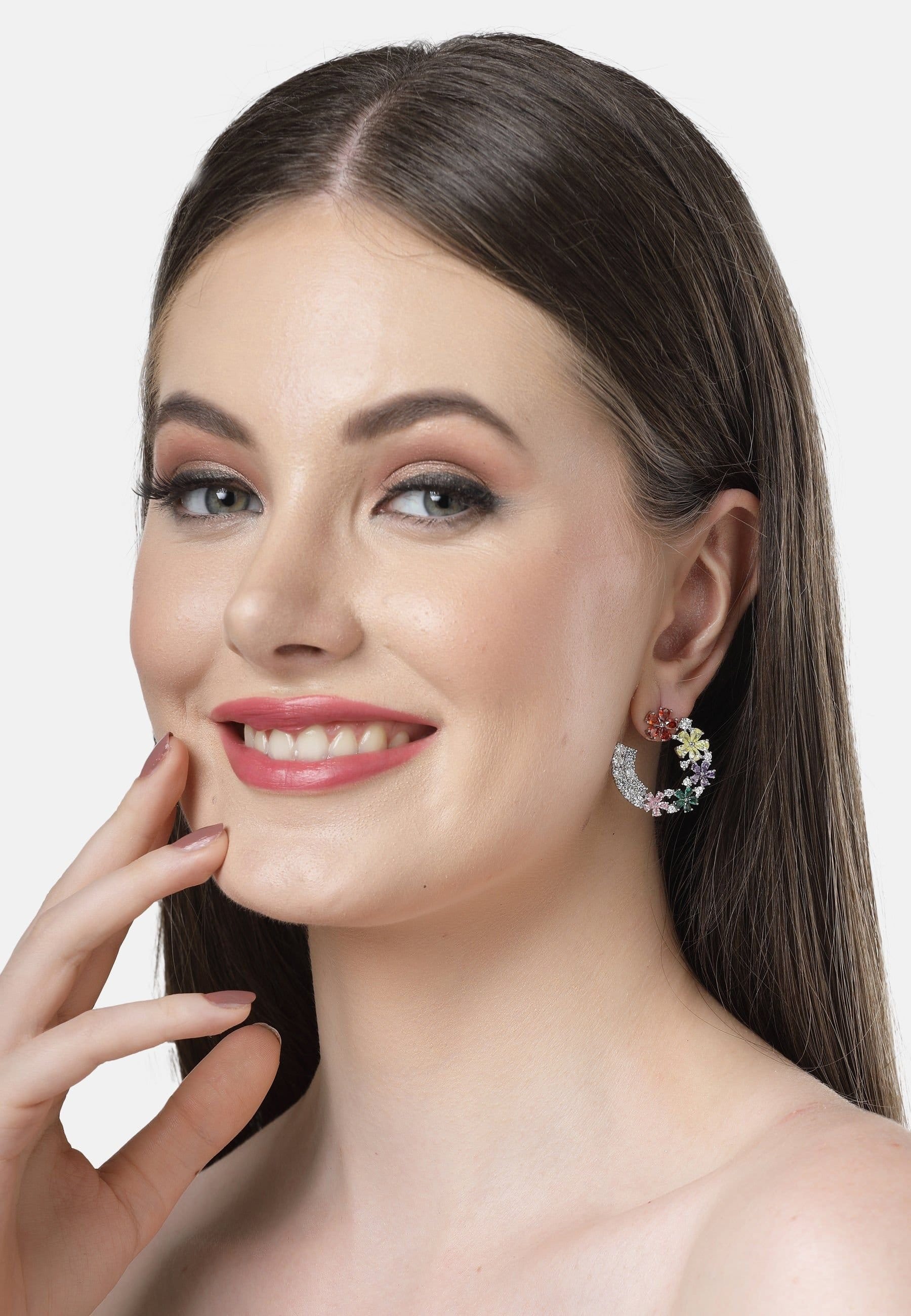 AVANT-GARDE PARIS AVANT-GARDE PARIS Women's Diva Collection Dainty Floral Hoops - 4