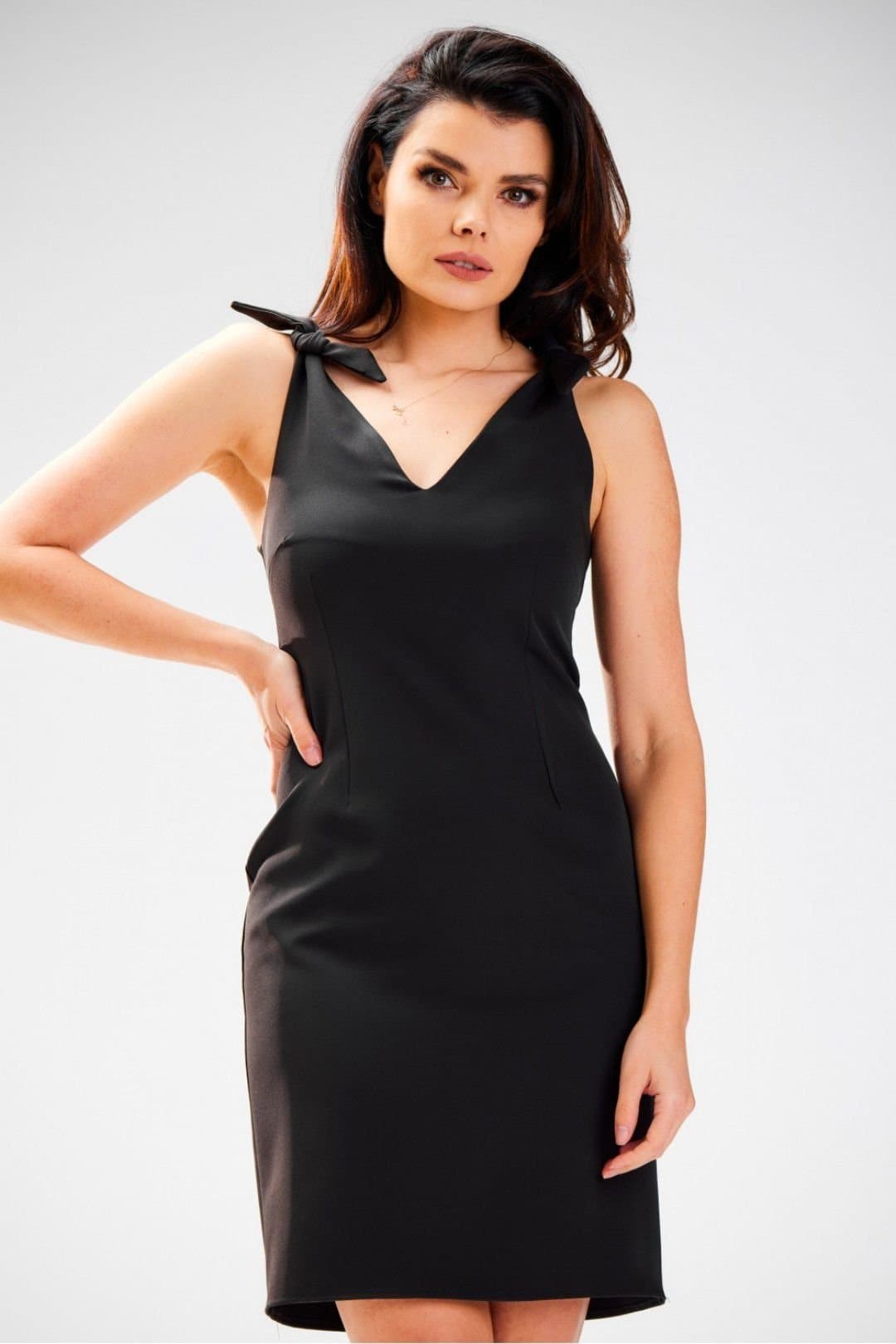 Love Lace Love Lace Women's Fitted Dress with Shoulder Decorative Trim in Black