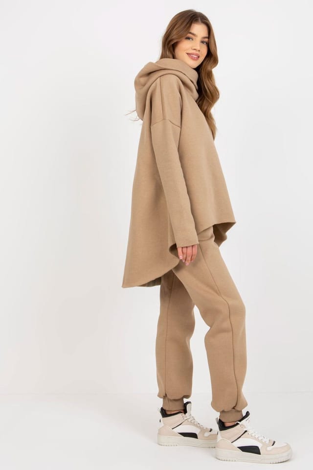 Love Lace Love Lace Women's Hooded Sweatshirt & Tie Waist Pants Set Style 177010 in Beige - 3