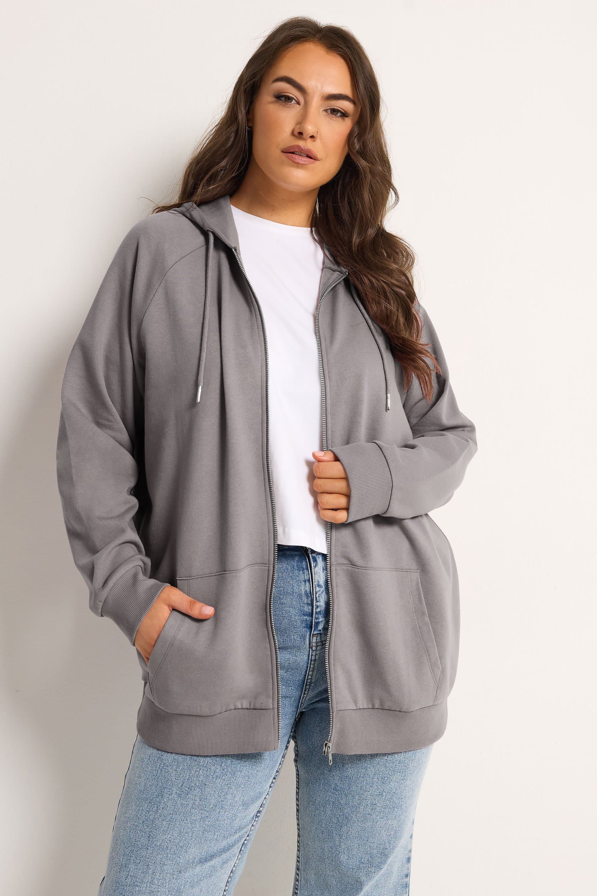 Yours Plus Size Mauve Purple Essential Zip Through Hoodie