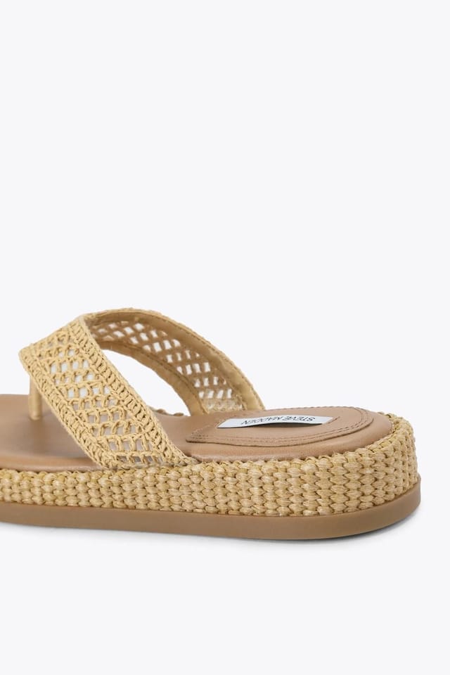 Steve Madden STEVE MADDEN Women's 'Bella Beige Raffia' Sandals - 3