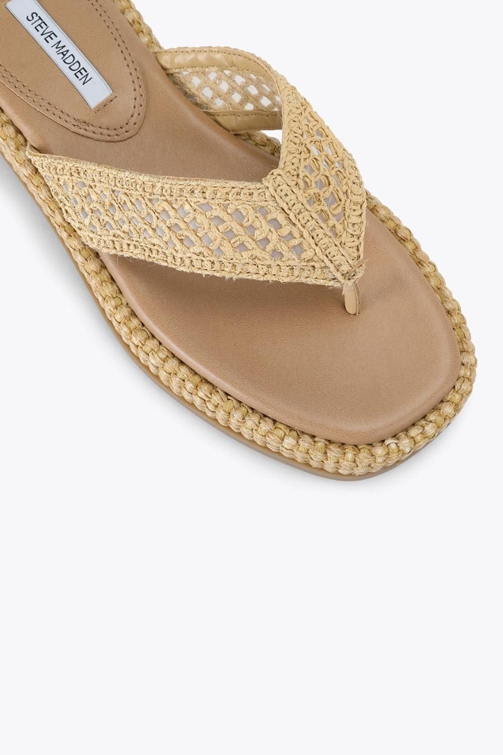 Steve Madden STEVE MADDEN Women's 'Bella Beige Raffia' Sandals - 4