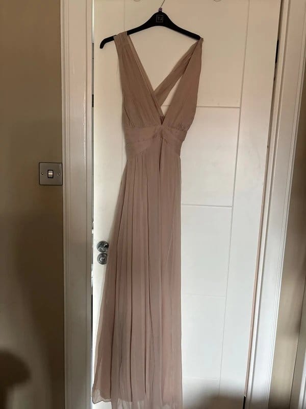 ASOS Nude Chiffon Long Maxi Dress