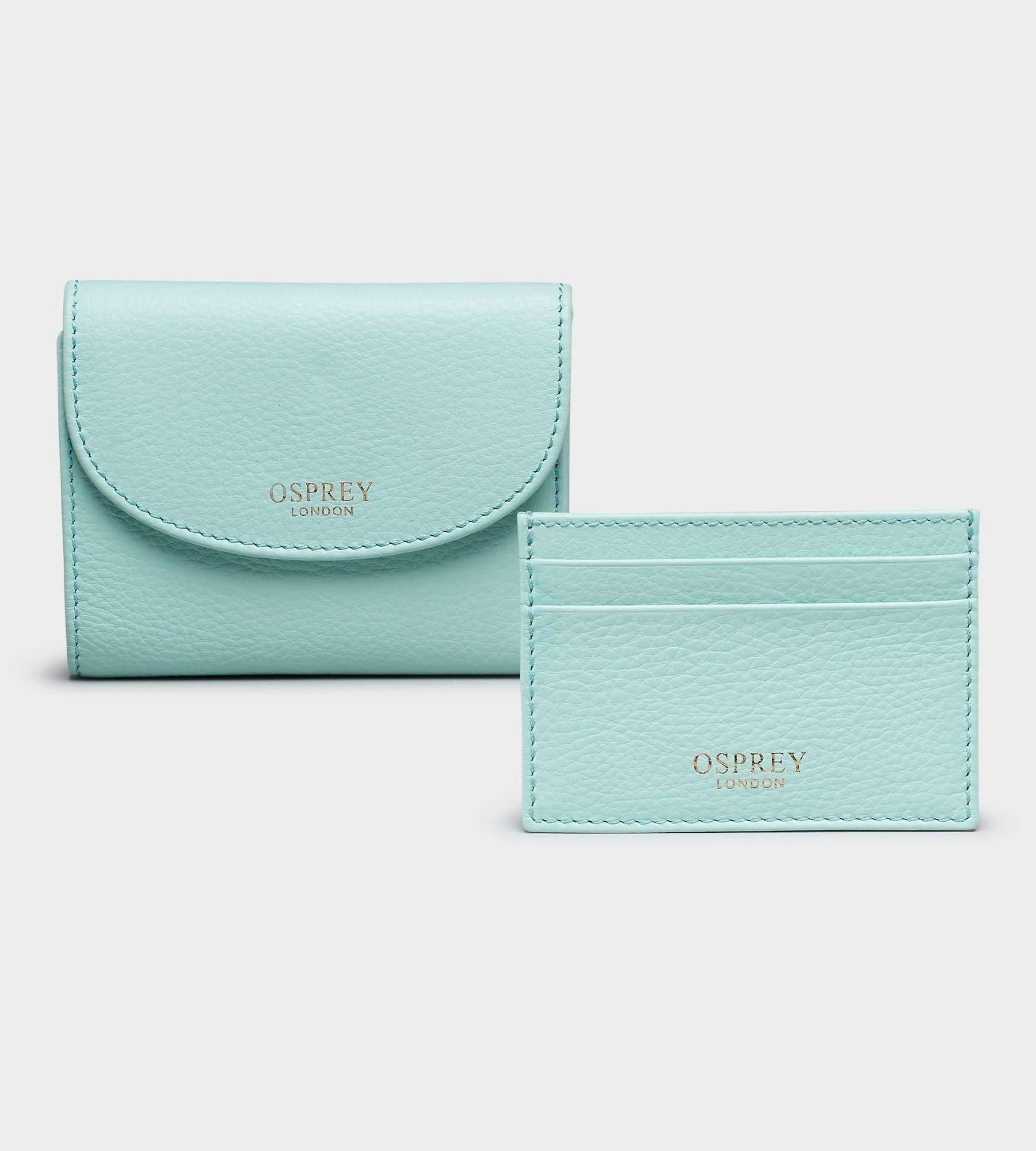 OSPREY LONDON OSPREY LONDON Women's The Tilly Leather Purse Gift Set in Light Blue - 2