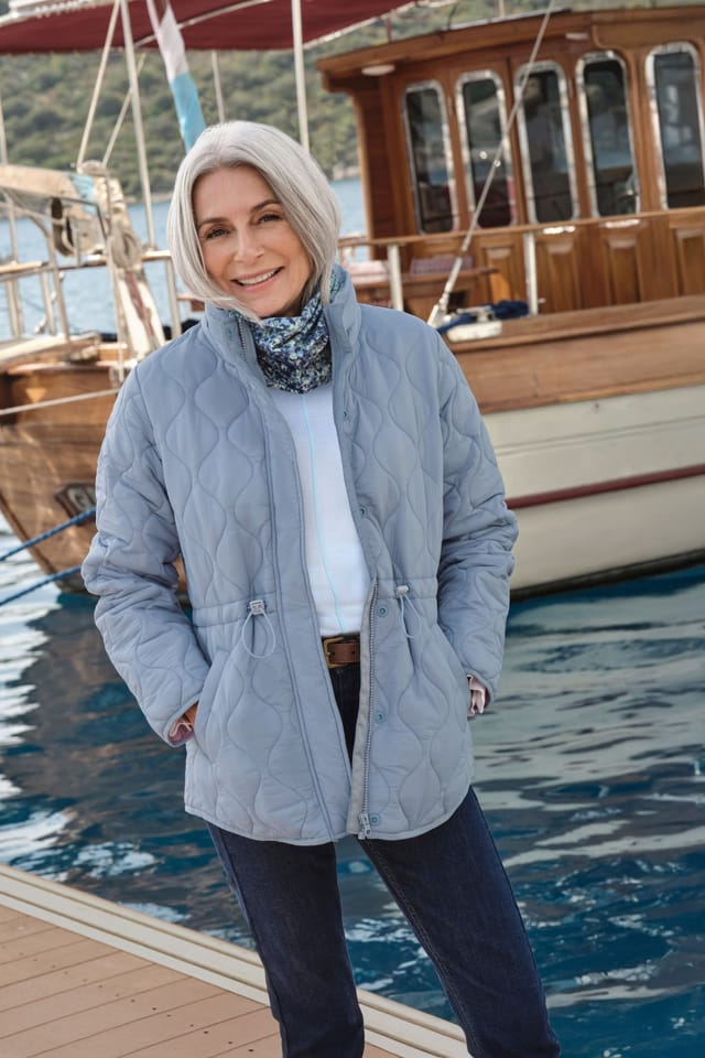 WoolOvers WoolOvers Women's District Quilted Puffer Jacket in Blue - 3