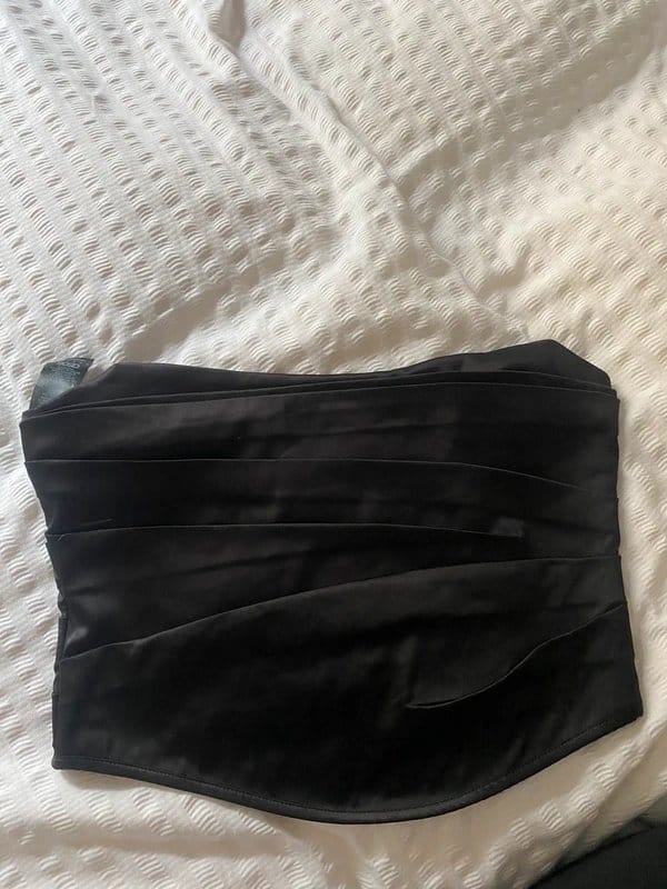 ASOS Black silk corset top - 1