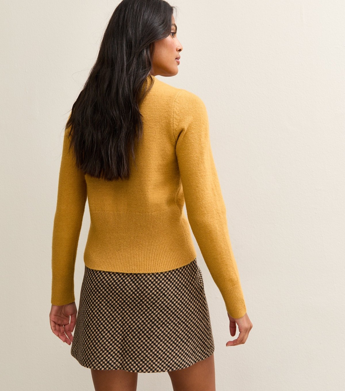 New Look Women's Yellow Crew Neck Long Sleeve Studded Cardigan New Look - 4