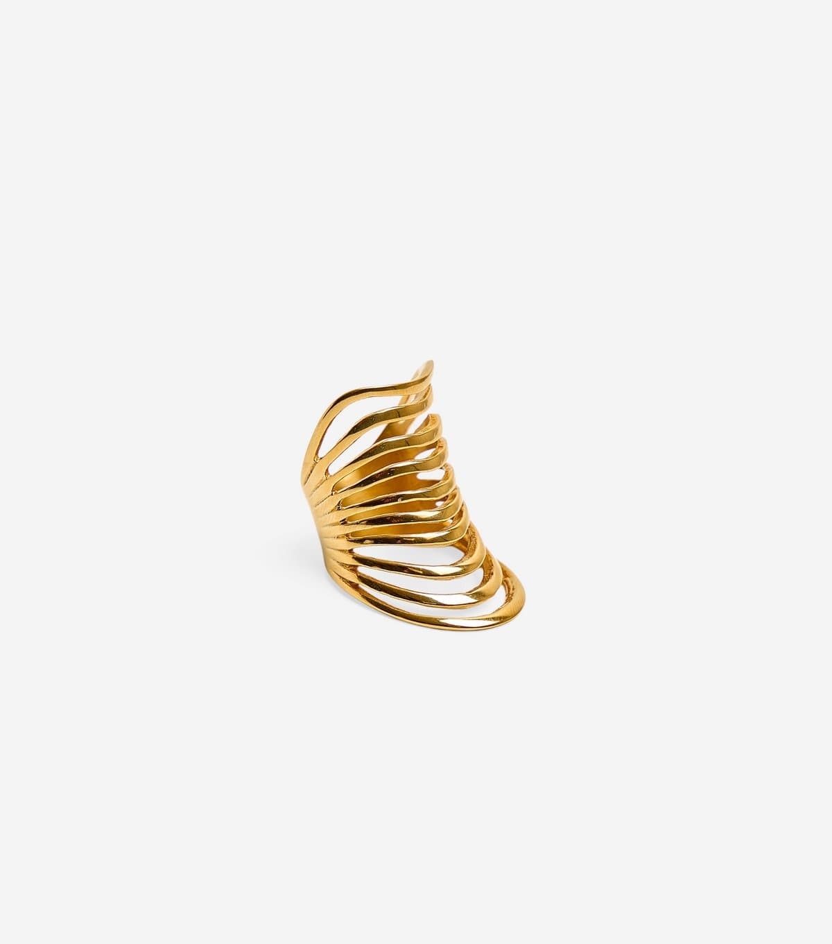 Public Desire Gold Tone Curved Stacked Ring Public Desire New Look