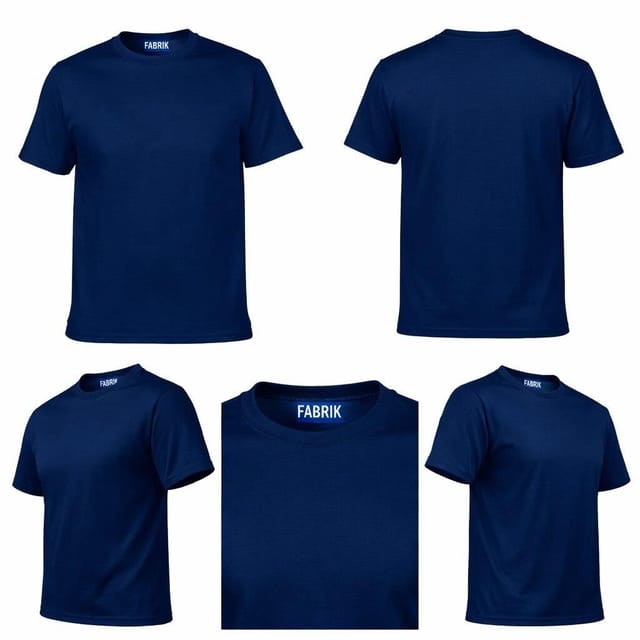 Fabrik Fabrik Men's Pure Cotton Crew Neck Tee Shirt For Men 3 Pack in Navy - 2