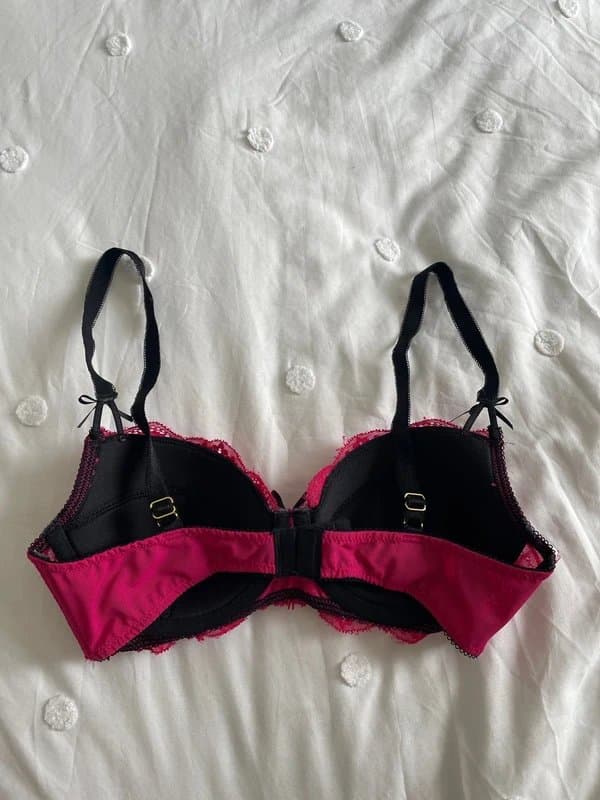 ASOS Design Pink and Black Lace Bra
