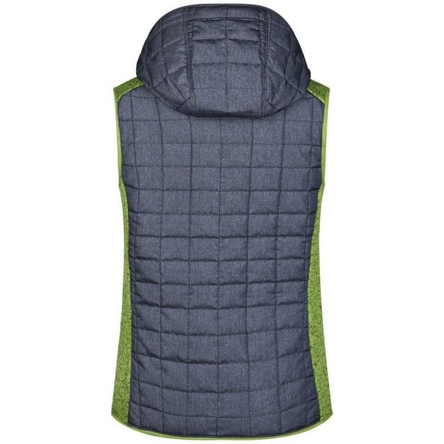 James and Nicholson James and Nicholson Women's Melange Knitted Sleeveless Hybrid Jacket in Dark Grey - 2