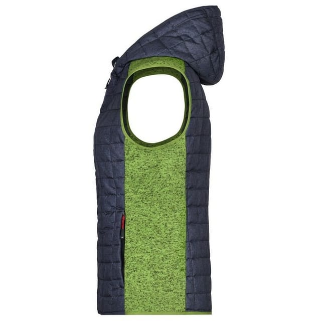 James and Nicholson James and Nicholson Women's Melange Knitted Sleeveless Hybrid Jacket in Dark Grey - 3