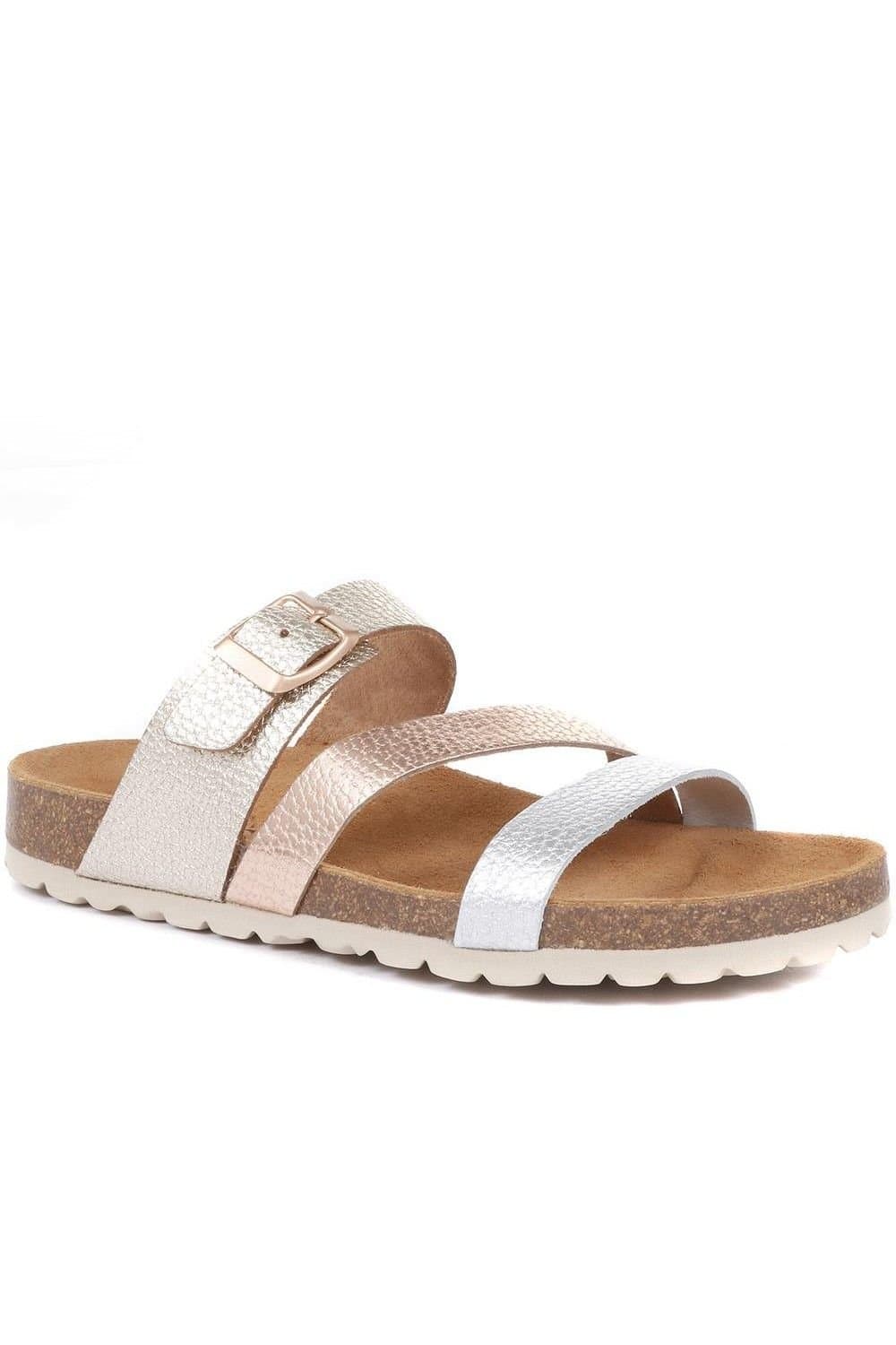 Jones Bootmaker Jones Bootmaker Women's Tabatha Leather Mule Sandals in Metallics