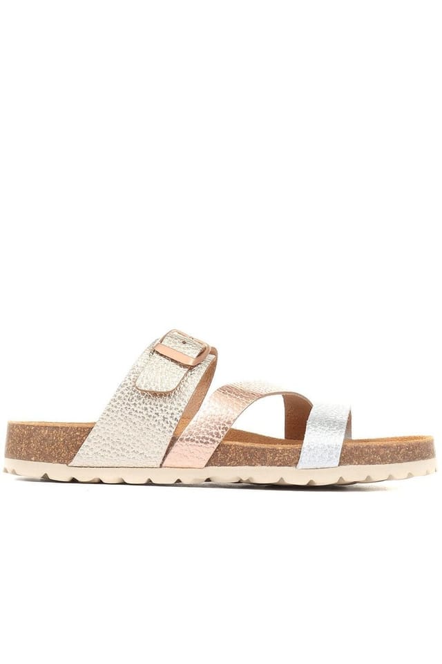 Jones Bootmaker Jones Bootmaker Women's Tabatha Leather Mule Sandals in Metallics - 2