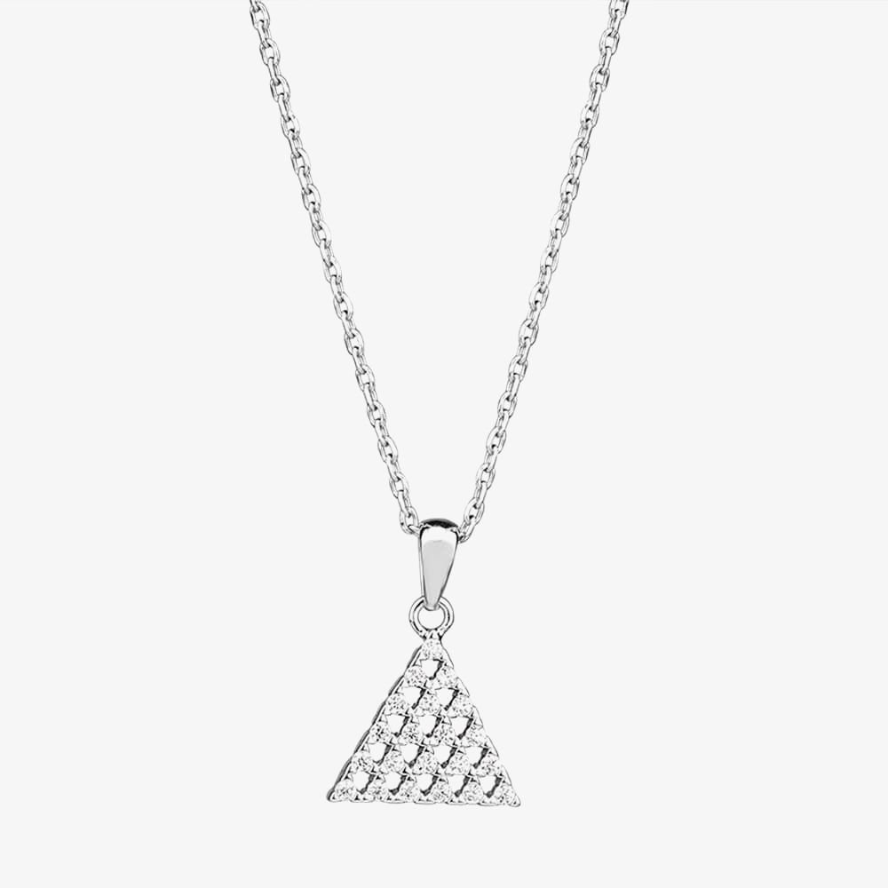T.H.Baker T.H.Baker Women's Silver Pavé Triangular Pendant & Earring Set SET11985 - 3