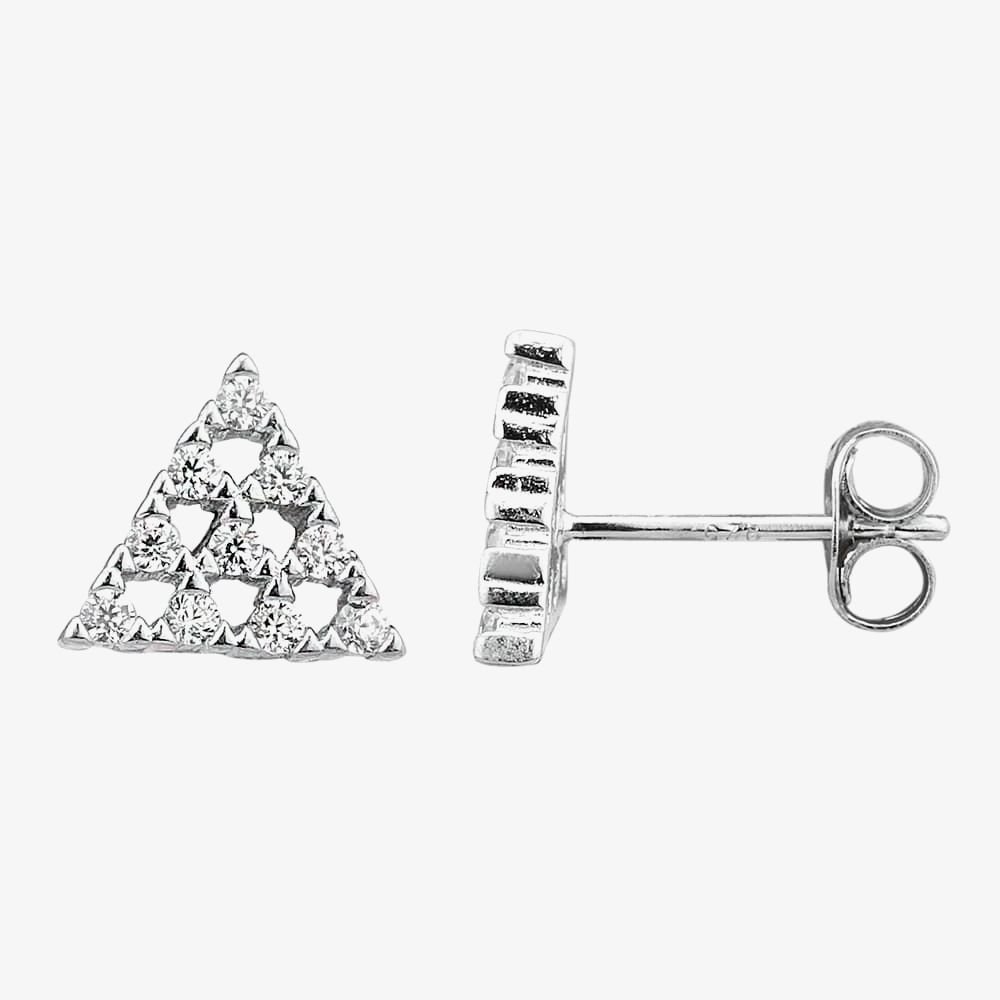 T.H.Baker T.H.Baker Women's Silver Pavé Triangular Pendant & Earring Set SET11985 - 4