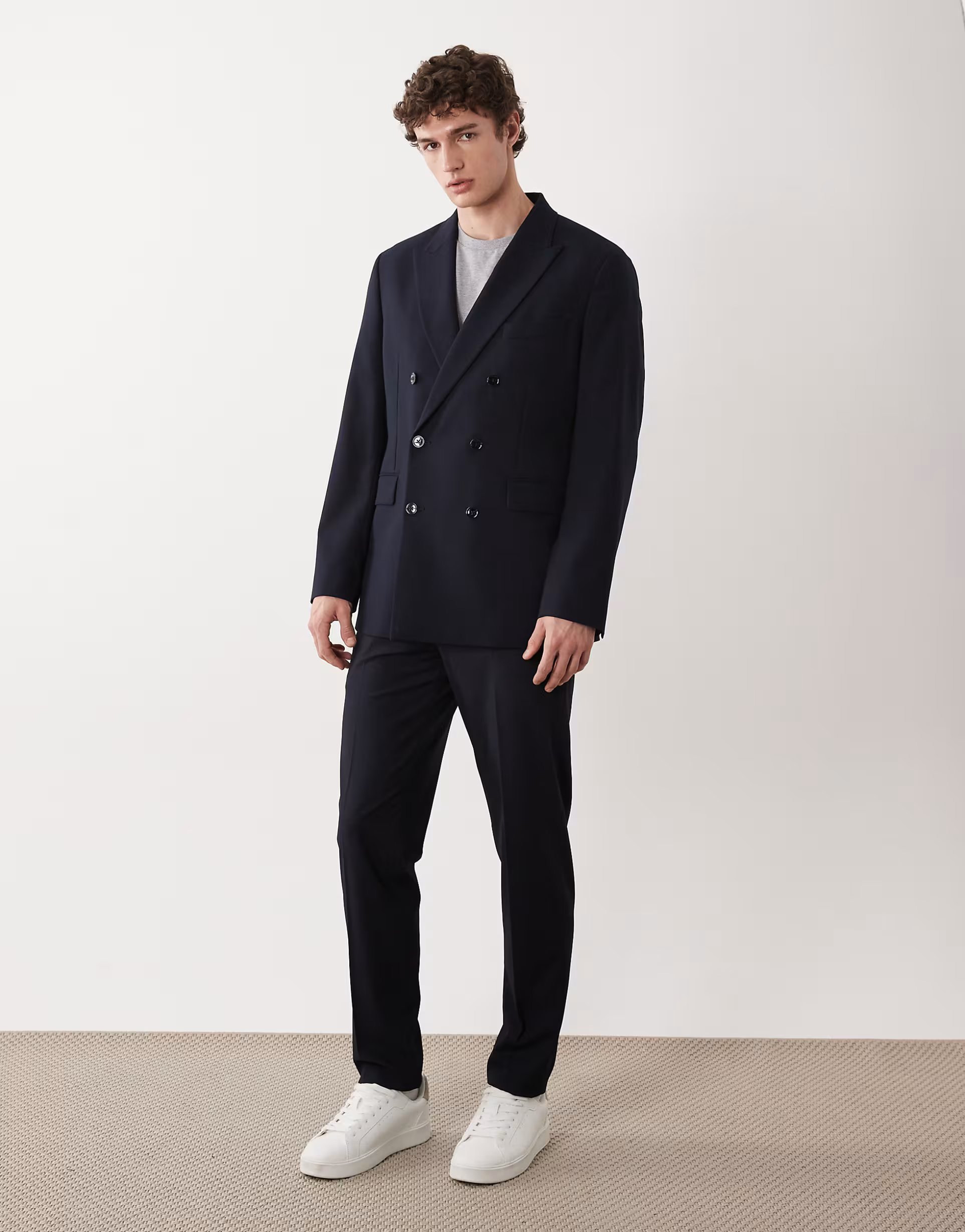 ASOS Mango slim fit tailored suit trouser co-ord in navy - 1