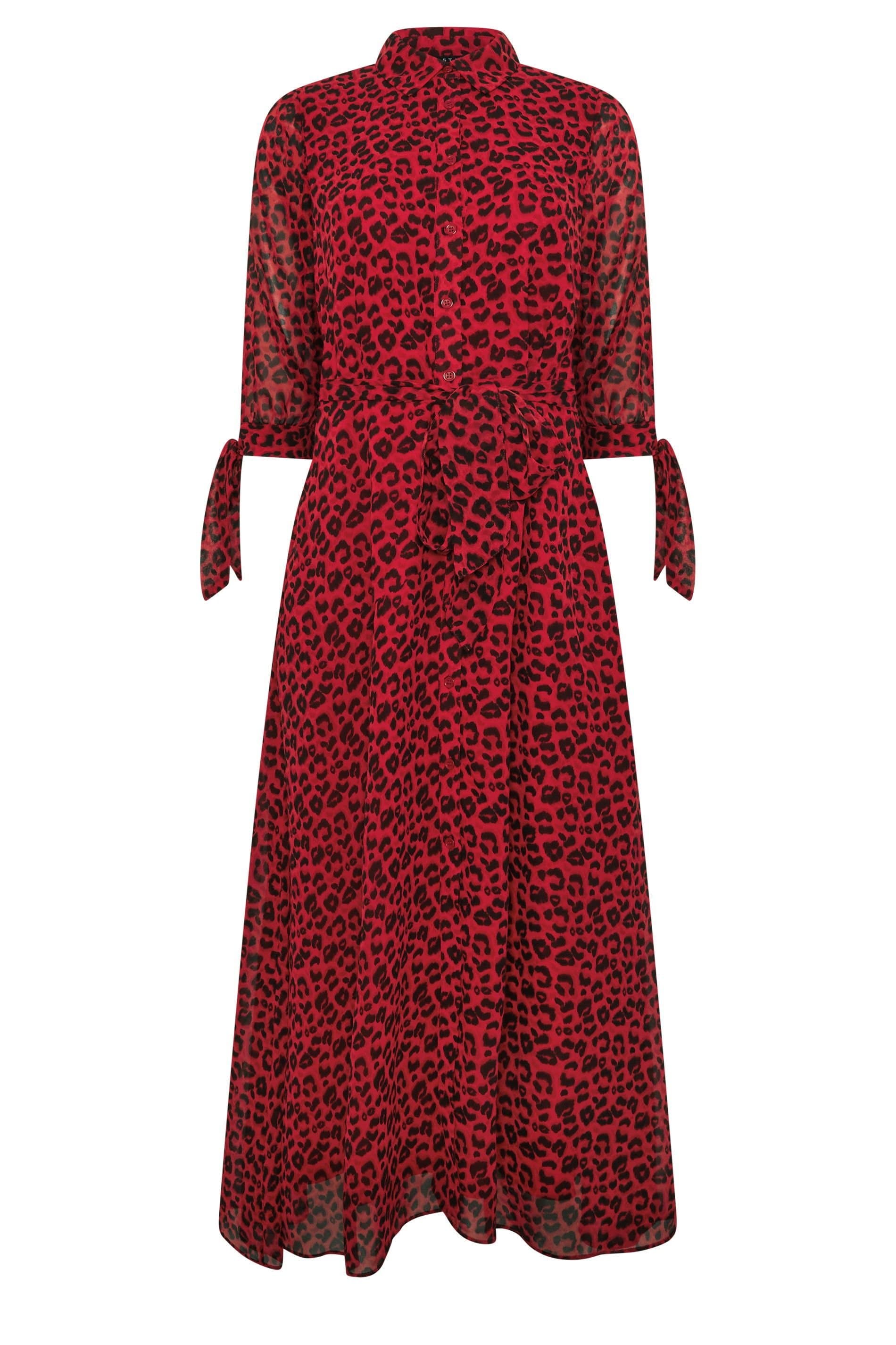 Star By Julien Macdonald Star by Julien Macdonald Women's Leopard Shirt Dress in Red