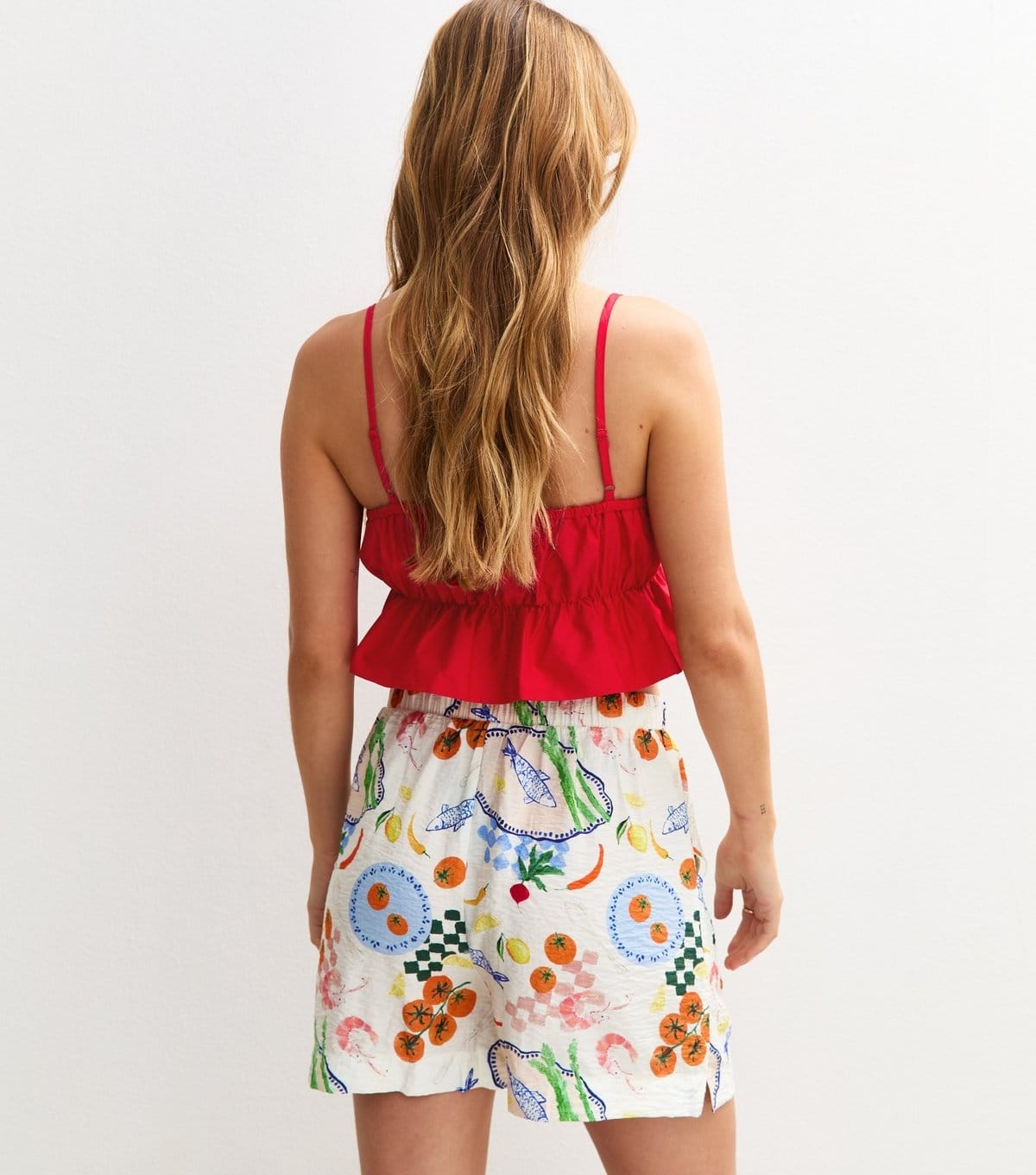 New Look Women's Red Pleated Cropped Cami Top New Look - 4