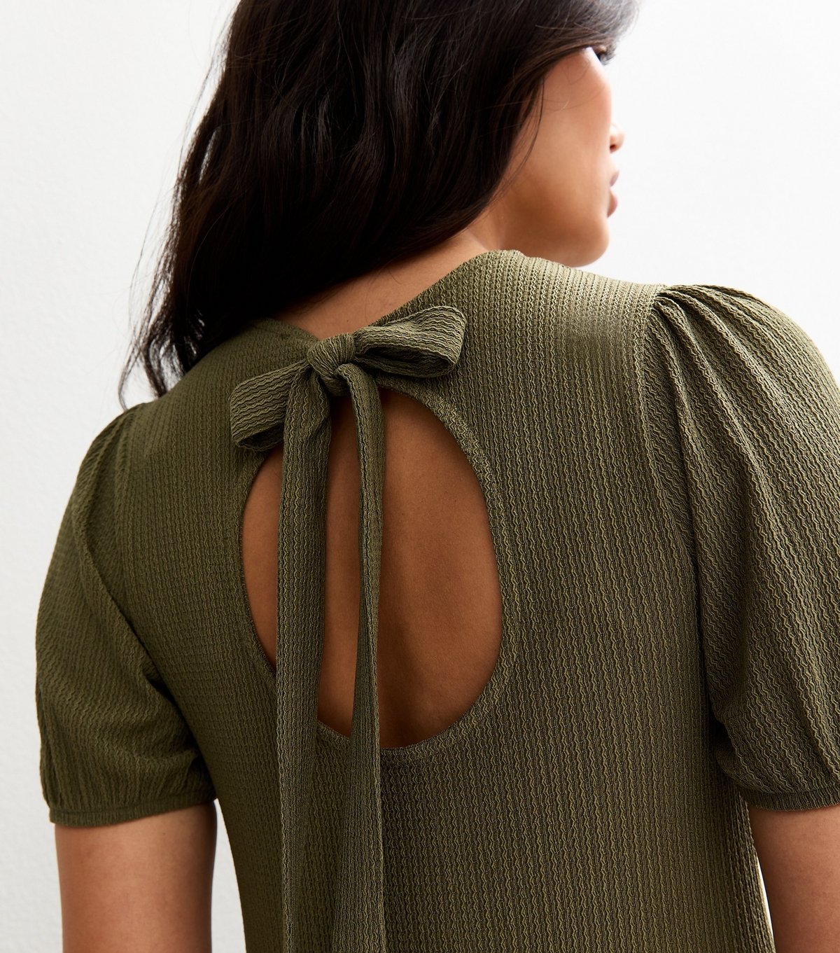 New Look Women's Khaki Textured Jersey Mini Smock Dress New Look - 3