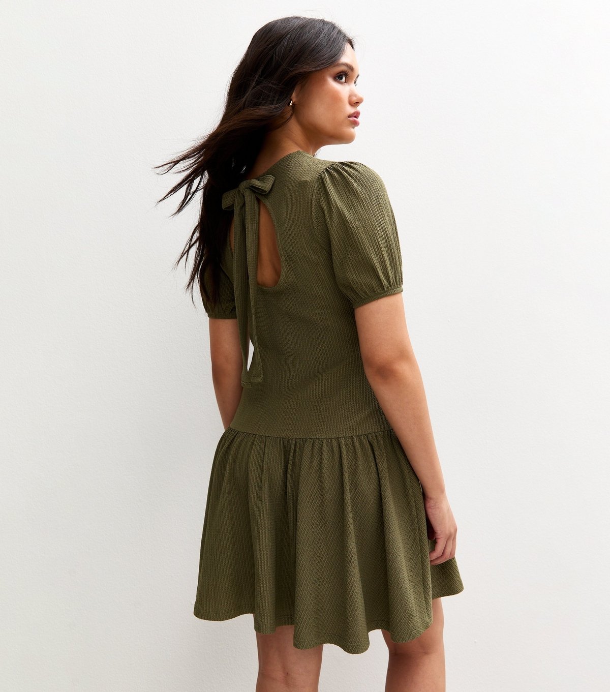 New Look Women's Khaki Textured Jersey Mini Smock Dress New Look - 4