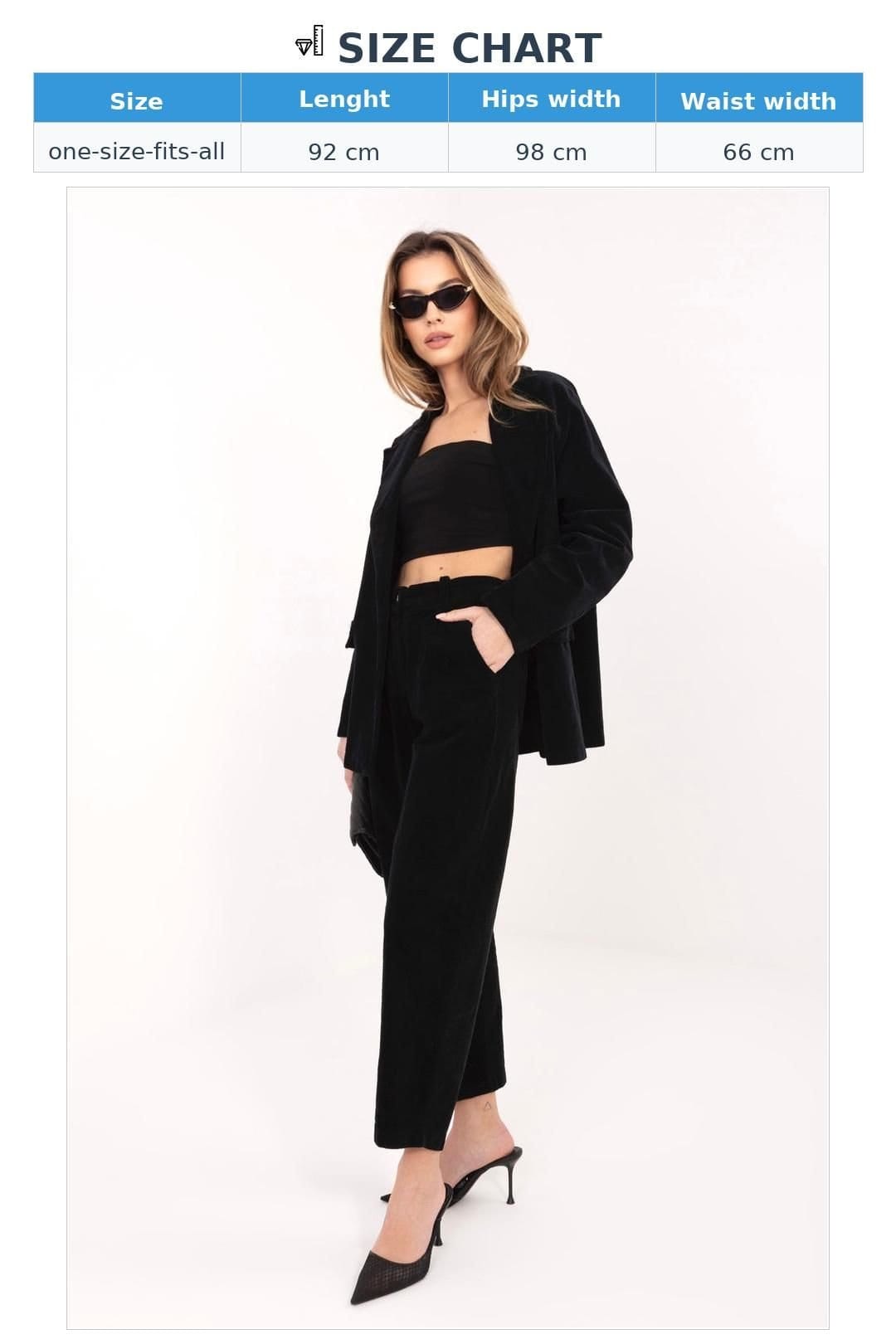 Love Lace Love Lace Women's Carrot Corduroy High Waist Trousers in Black - 4
