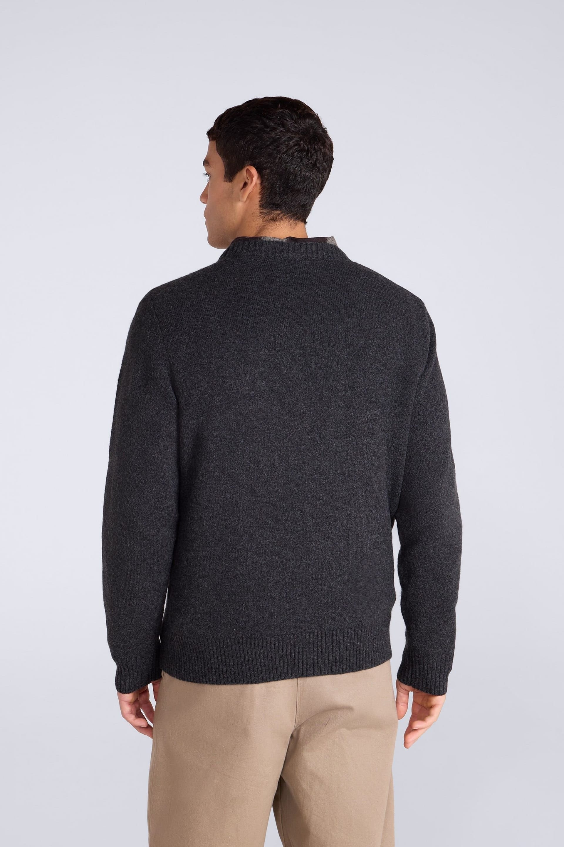 Animal Animal Men's Soft Comfortable Casual Stretchy Crew Neck Warm Cosy Pullover Jumper in Charcoal - 4
