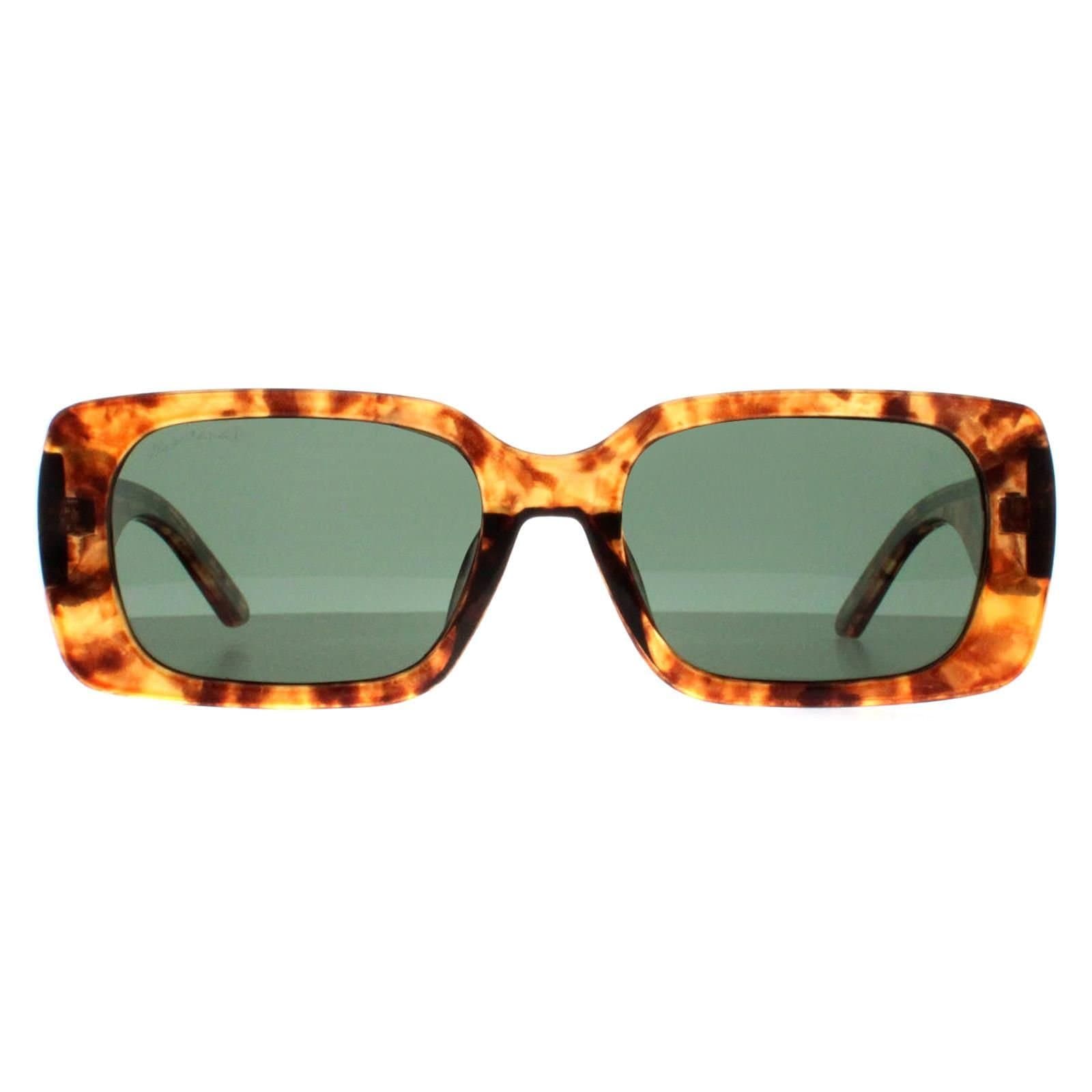 montana Montana Brown Rectangle Shiny Havana Sunglasses